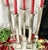 Silver Vintage Candle Holders Silver Metal Pillar Candlesticks - Set of 5 For Sale - Image 8 of 9