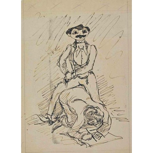 Composition is an Artwork, realized by the Italian Artist Anselmo Bucci, in 1910s. Drawing-pen on paper. Good conditions,...
