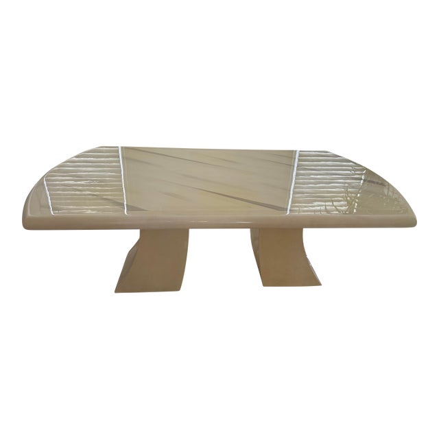 1980 Goat Skins Yellow Dining Table in the Style of Karl Springer For Sale