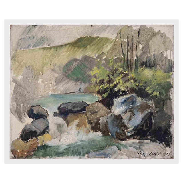 Giorgio Zanini, Landscape, Oil Painting, 1973 For Sale