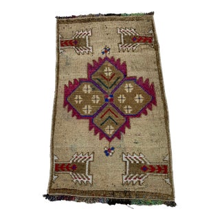 Small Vintage Door Mat Rug For Sale