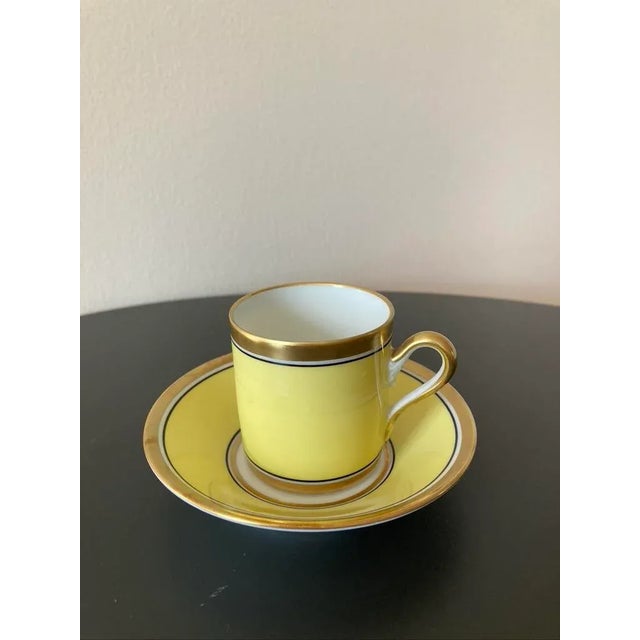 Vintage Italian Richard Ginori Contessa Yellow and Gold Porcelain Coffee Espresso Tea Cup and Saucer For Sale In New York - Image 6 of 12
