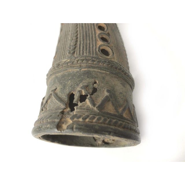 Early 20th Century African Ceremonial Currency Horns Cameroon Grasslands 10" Brass / Bronze For Sale - Image 5 of 6