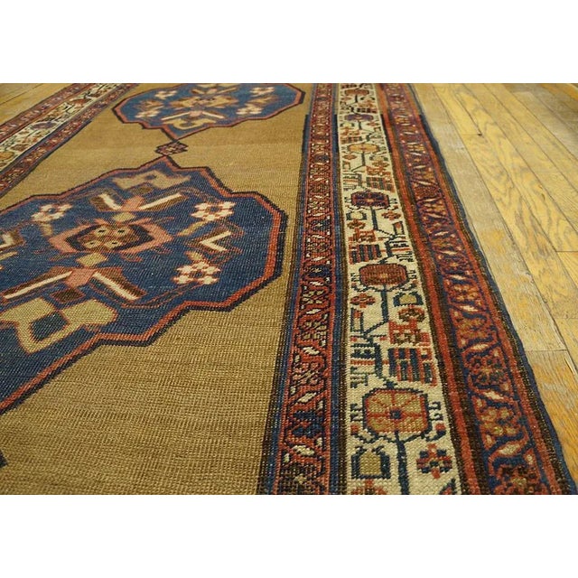 1900 - 1909 Exceptional Brown-Sienna Color and Multi Color Border With Geometric Pattern Antique Persian Bijar Rug For Sale - Image 5 of 6