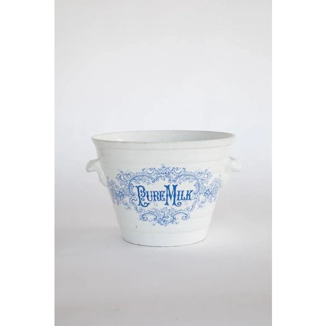 English Early 19th Century "Pure Milk" Ironstone Dairy Pail For Sale - Image 3 of 6
