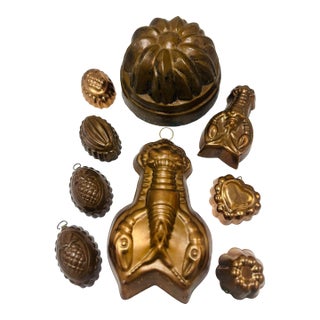 Collection of Vintage Copper Molds For Sale