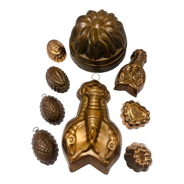 Collection of Vintage Copper Molds For Sale