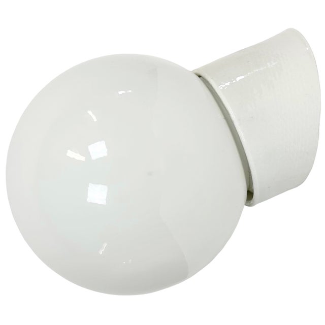 Vintage White Porcelain Wall Light, 1970s For Sale - Image 11 of 11