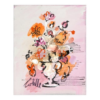 Vase With Flowers (Orange and Pink) 1, Charles Cobelle For Sale