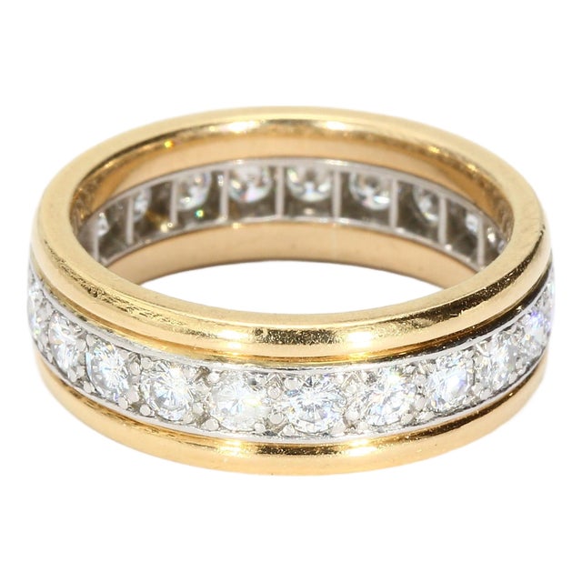 18k Yellow Gold "Oscar Heyman" Ring With Brilliant Cut Diamonds Size 6 For Sale