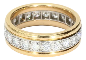 18k Yellow Gold "Oscar Heyman" Ring With Brilliant Cut Diamonds Size 6