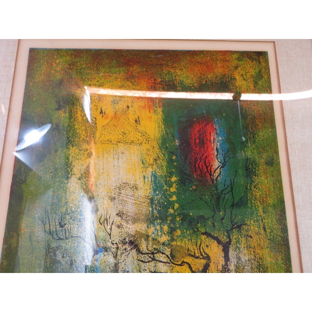 Mid-Century Modern Mid Century Signed Hoi Lebadang 12/260 Color Lithograph Abstract Art Print For Sale - Image 3 of 12