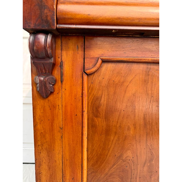 Brown Antique Victorian Walnut Chiffonier Cabinet With Carved Lion Crest, c.1890 For Sale - Image 8 of 18