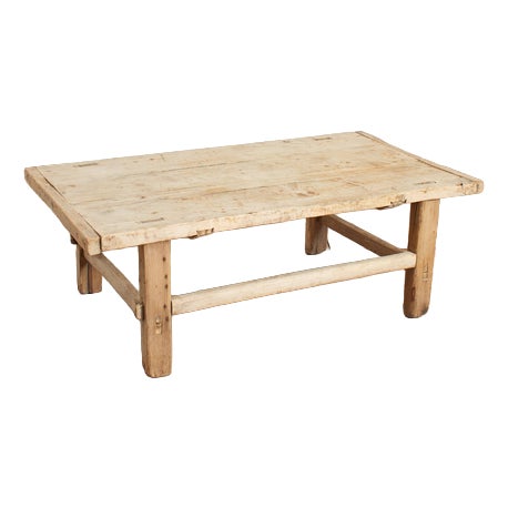 Vintage Rustic Elm Coffee Table, 1920s For Sale