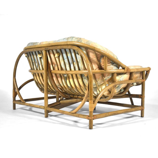 Brown Rattan Sofa by Clark Casual For Sale - Image 8 of 10