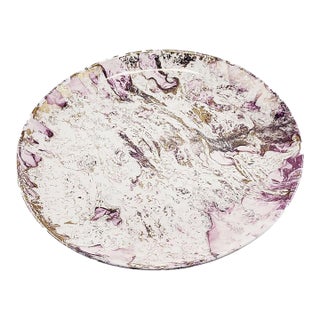 Mid Century Sascha Brastoff Surf Ballet Dinner Plate - Pink & Gold For Sale