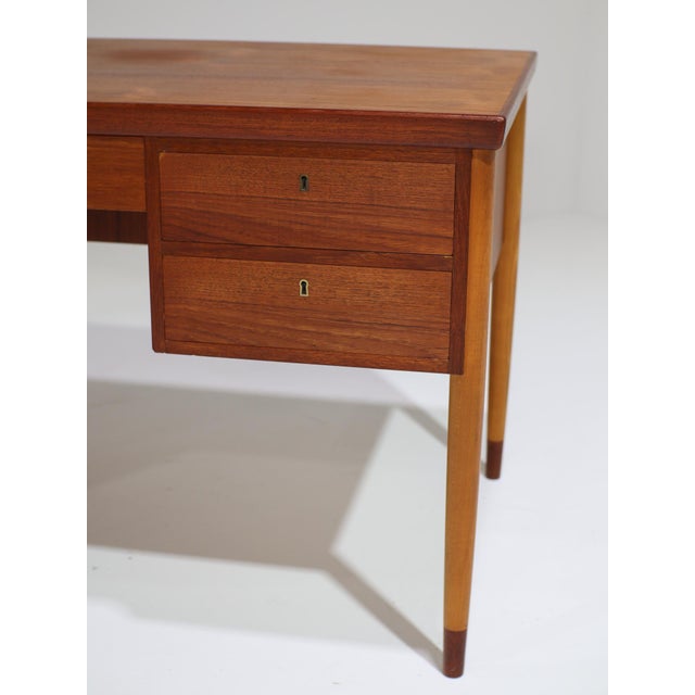 Brown Vintage Danish Freestanding Desk in Teak, 1960s For Sale - Image 8 of 16