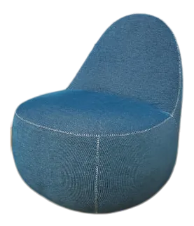 Modern Bernhardt Design Mitt Lounge Chair in Lagoon Blue