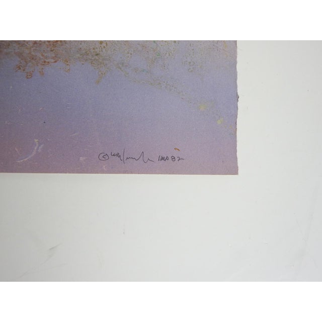 Abstract 1982 Walter Crump Abstract Landscape Collograph Print For Sale - Image 3 of 4
