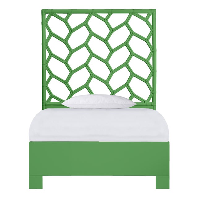 Silas Platform Bed Twin Extra Long - Bright Green For Sale