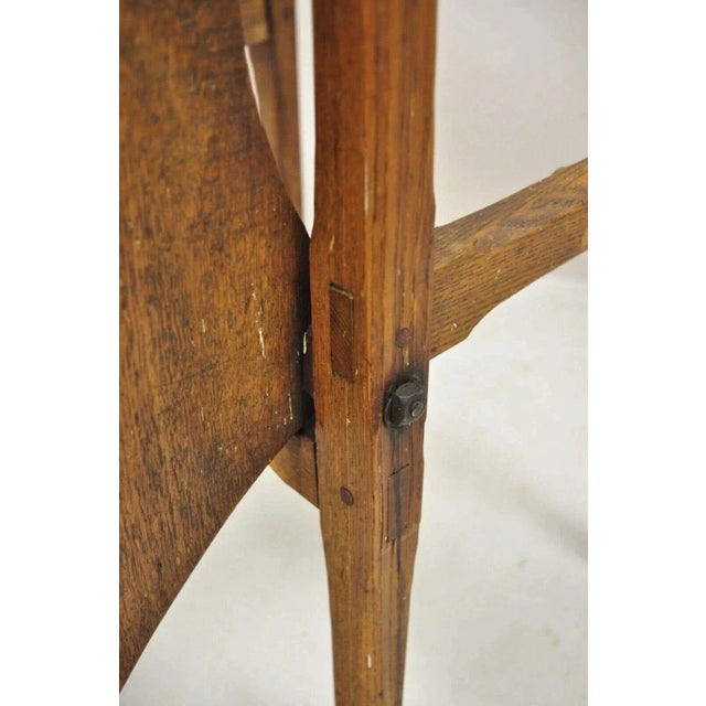 Antique French Provincial Country Oak Wood Folding Library Step Ladder For Sale - Image 10 of 12