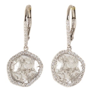 Ico & the Bird Fine Jewelry 4.35 Carat Diamond White Gold Earrings - 2 Pieces For Sale