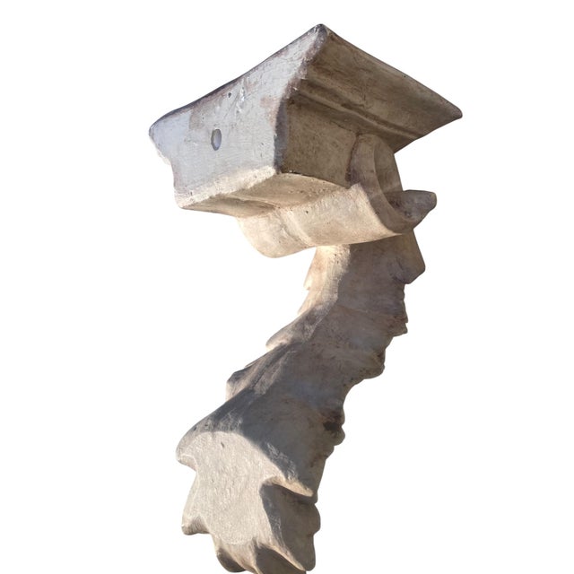 Vintage Plaster Neoclassical Style Wall Bracket With Volute and Acanthus Leaves For Sale - Image 12 of 14