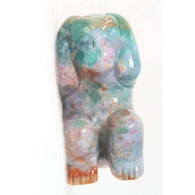 Late 20th Century Miniature Well-Carved Hand-Carved Naturally Occurring Multi-Colored Jasper "Hear No Evil" Monkey or Gorilla. For Sale - Image 10 of 13