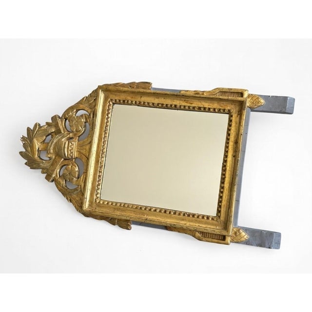 Small Louis XVI Style Carved and Gilded Mirror, 1780s For Sale - Image 3 of 8