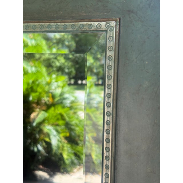Late 20th Century Vintage Howard Elliott Silver Verde Wall Mirror For Sale - Image 5 of 10