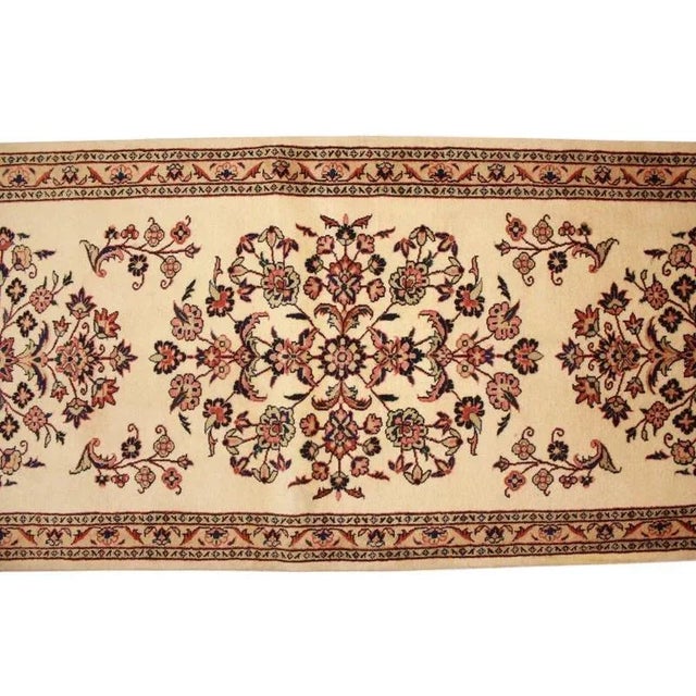Beige Middle Eastern Hand-Knotted Sarough Runner Rug For Sale - Image 8 of 10