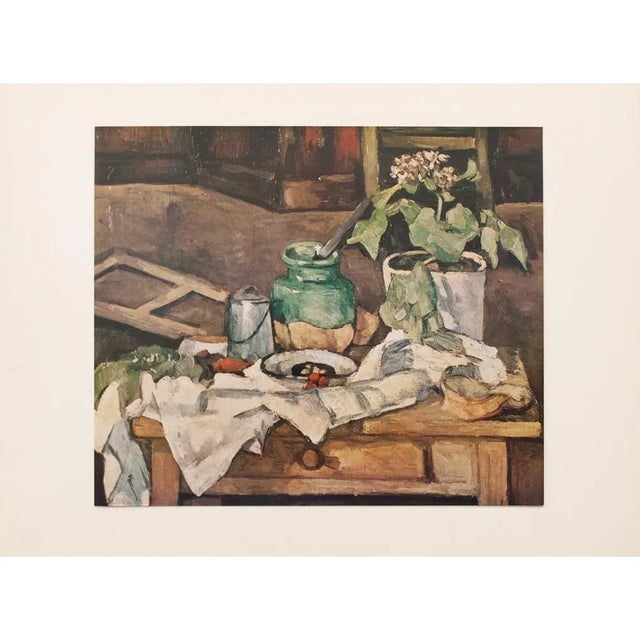 1940s Paul Cezanne "Pot of Flowers on a Table" First Edition Vintage Swiss Lithograph For Sale In Dallas - Image 6 of 8