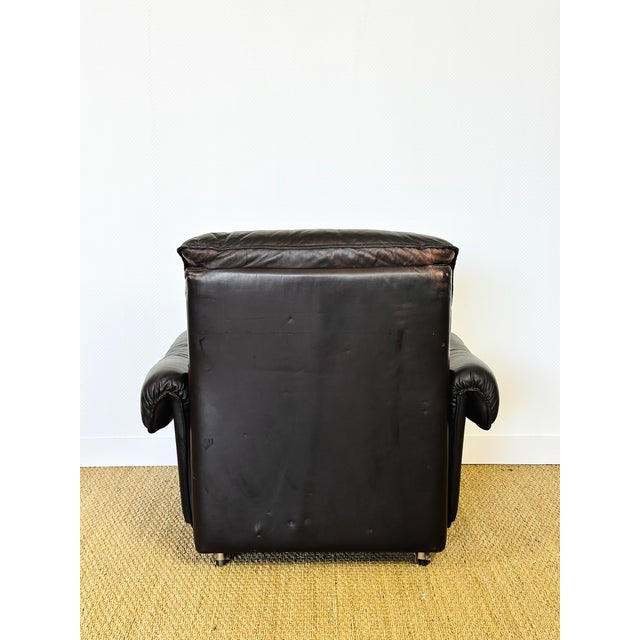 Scandinavian Modular Leather Sofa and Armchair, 1960s, Set of 4 For Sale - Image 18 of 18