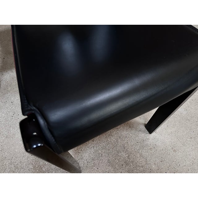 Tati Dining Chairs in High-Gloss Laquer with Reversible Leather Cushions by Ralf Lindberg for Gärsnäs, Sweden, 1990s, Set of 4 For Sale - Image 15 of 18