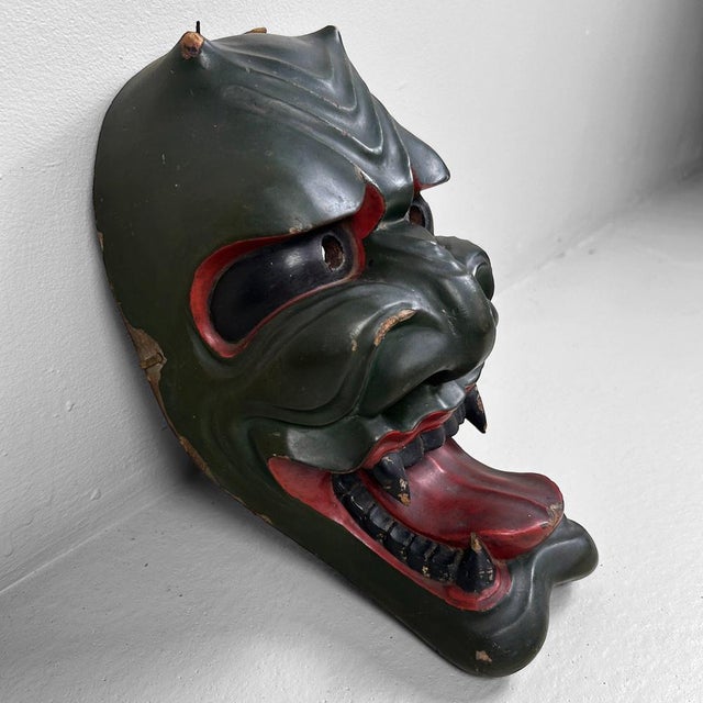 Antique Japanese Noh Theater Mask For Sale - Image 9 of 18