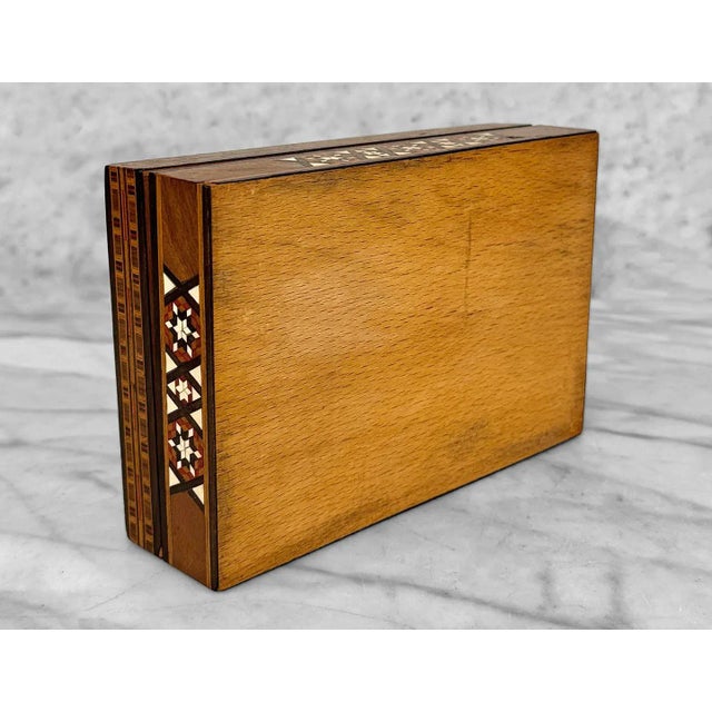 Vintage Moorish Marquetry Inlaid Storage Dresser Box For Sale - Image 10 of 10