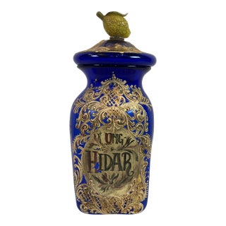 1990s Italian Colbalt Pharmacy Glass Vase For Sale