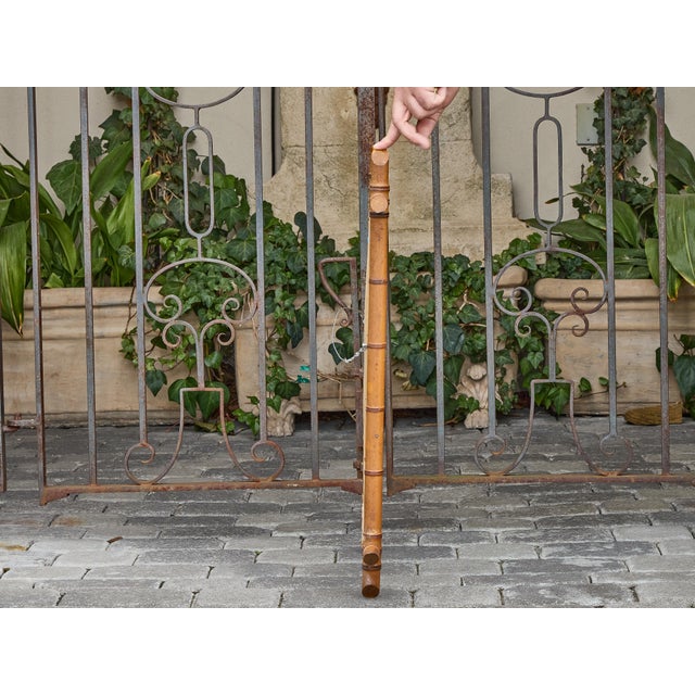 Faux Bamboo Walnut Mirror with Original Glass, French circa 1900 For Sale - Image 9 of 12