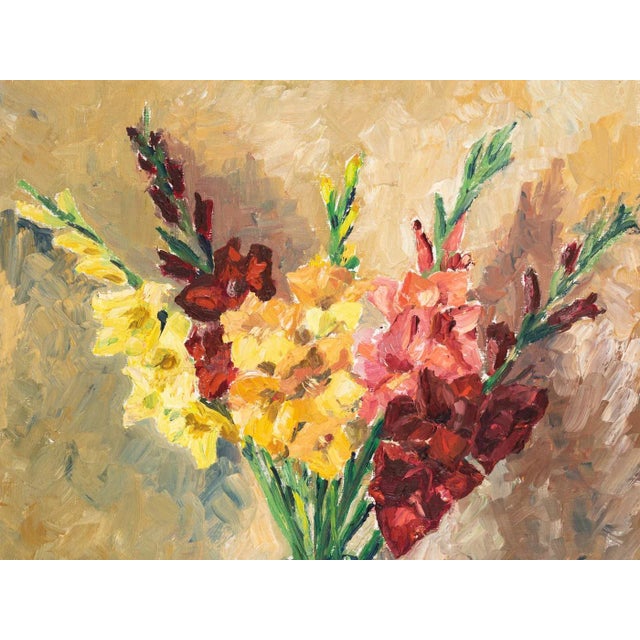 1960s Gerd Vitzthum, Gladioli, Oil on Panel, Framed For Sale - Image 5 of 10