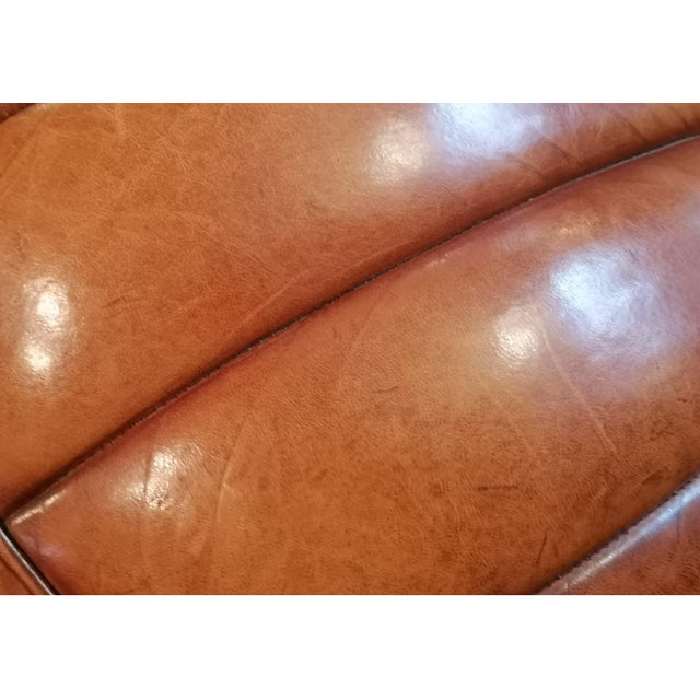 Brown Leather Club Armchairs, 2010s, Set of 2 For Sale - Image 11 of 12