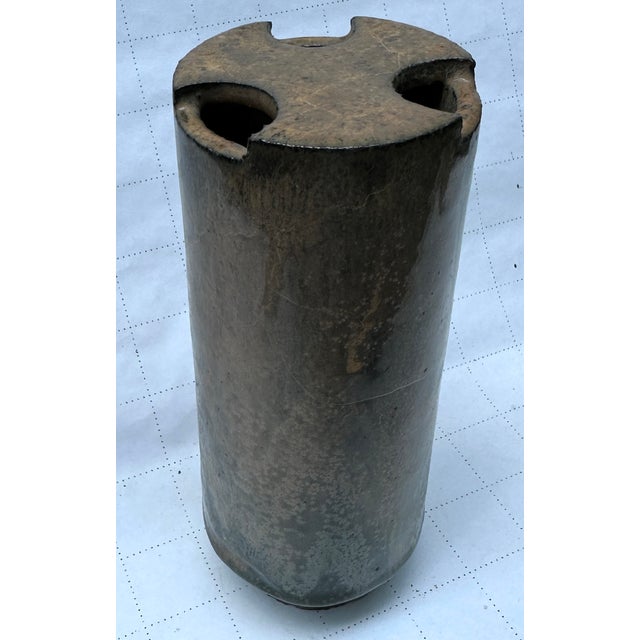 Here we have a fabulous Otto Natzler Vase with a burnt apricot reduction glaze , crystals and melt fizzures , excellent...