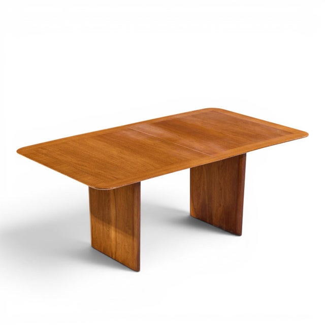 Robsjohn Gibbings for Widdicomb Mid Century Walnut Expanding Dining Table With 2 Leaves For Sale - Image 12 of 13