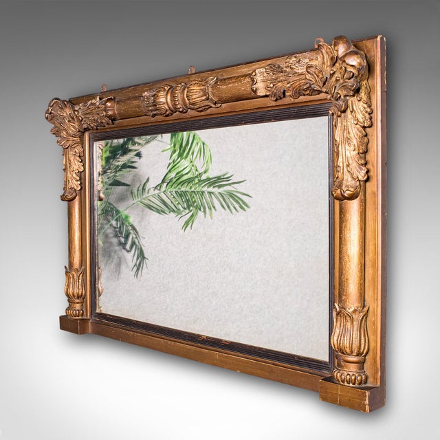 Neoclassical Antique Regency Overmantle Mirror, English, Giltwood, Neoclassical, Circa 1820 For Sale - Image 3 of 10