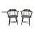 Vintage S. Bent & Bros Black Painted Eagle Colonial Style Pub Chairs - a Pair For Sale