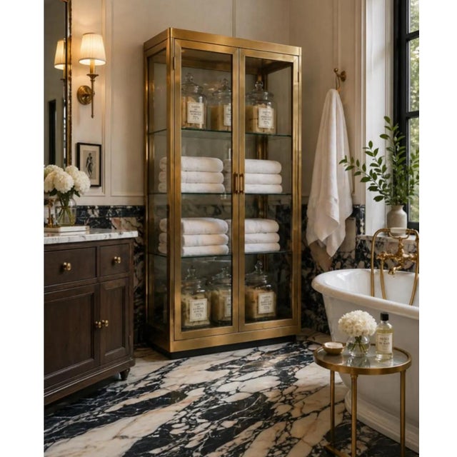 Mid Century Attribution MasterCraft Brass Clad Vitrine #2 For Sale - Image 11 of 17