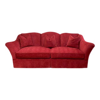 2000s Henredon Wingback Sofa, Newly Reupholstered in Designer Chenille For Sale