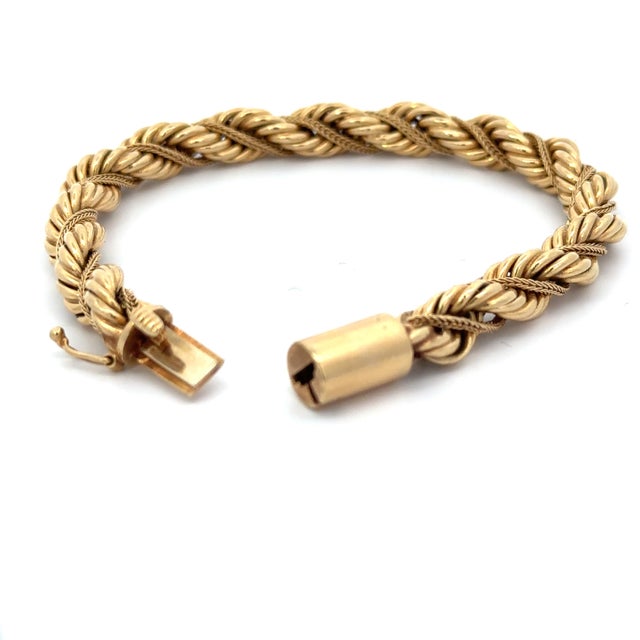 Contemporary Vintage Rope Chain Bracelet 14k For Sale - Image 3 of 3