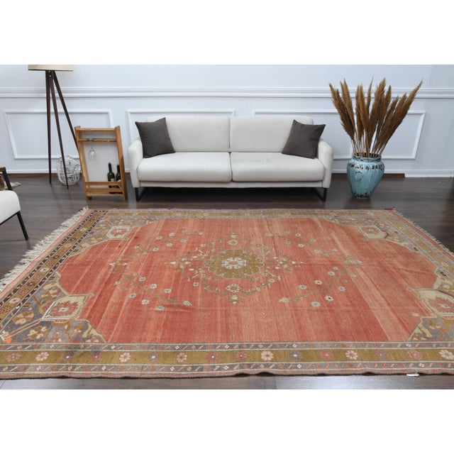 Red 1970s Vintage Persian Handmade Wool Cotton Red Area Rug For Sale - Image 8 of 11