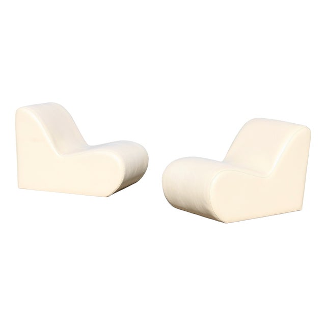 Vintage Faux Leather Lounge Chairs, 1970s, Set of 2 For Sale