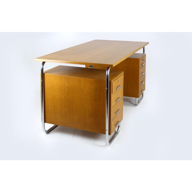 Bauhaus Tubular Steel Desk from Mücke-Melder, Czechoslovakia, 1930s For Sale - Image 16 of 18